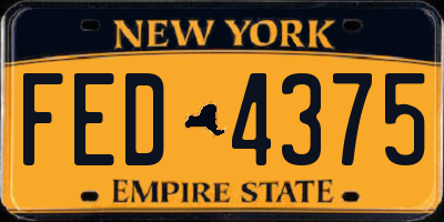 NY license plate FED4375