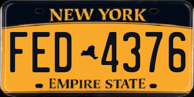 NY license plate FED4376