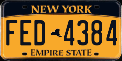 NY license plate FED4384