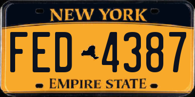 NY license plate FED4387