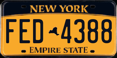 NY license plate FED4388