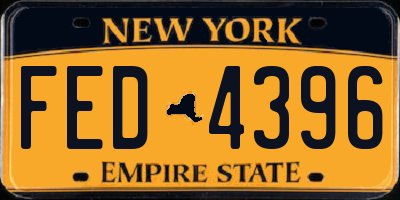 NY license plate FED4396