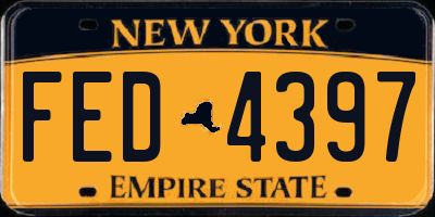 NY license plate FED4397