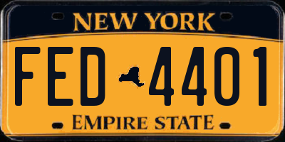 NY license plate FED4401