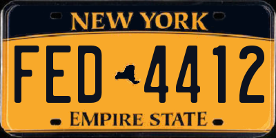 NY license plate FED4412