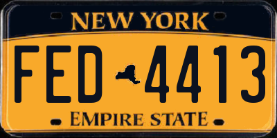 NY license plate FED4413
