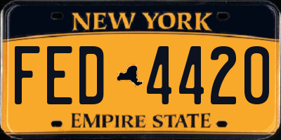 NY license plate FED4420