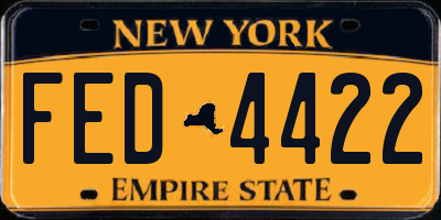 NY license plate FED4422