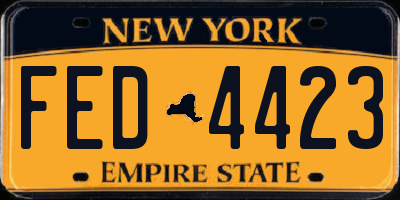 NY license plate FED4423