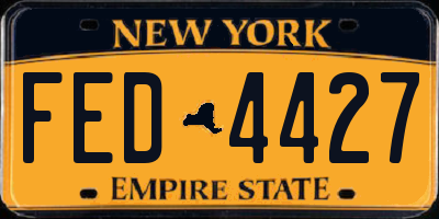 NY license plate FED4427