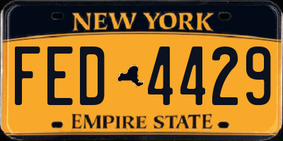 NY license plate FED4429