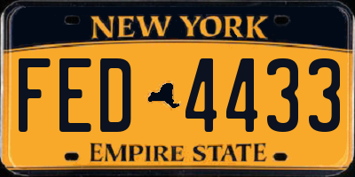 NY license plate FED4433