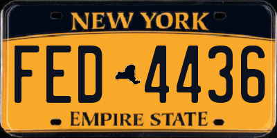NY license plate FED4436
