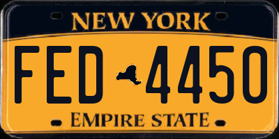 NY license plate FED4450