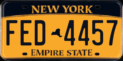 NY license plate FED4457