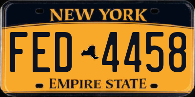 NY license plate FED4458