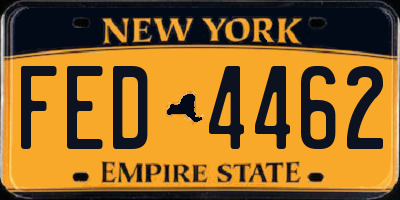NY license plate FED4462