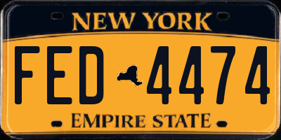 NY license plate FED4474