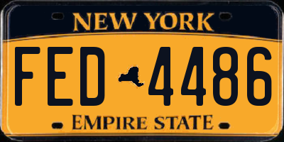 NY license plate FED4486