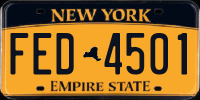 NY license plate FED4501