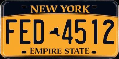 NY license plate FED4512