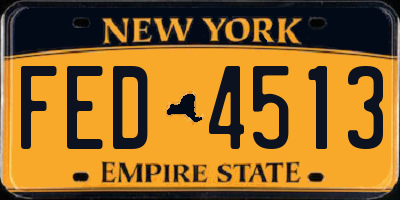 NY license plate FED4513