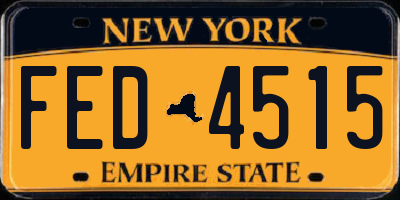 NY license plate FED4515