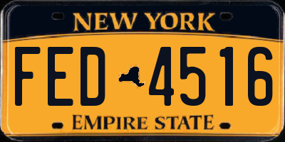 NY license plate FED4516