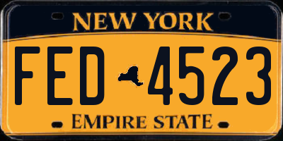 NY license plate FED4523