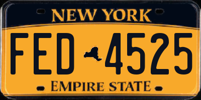NY license plate FED4525
