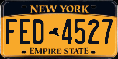 NY license plate FED4527