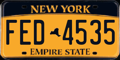 NY license plate FED4535