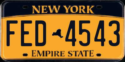 NY license plate FED4543