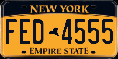 NY license plate FED4555