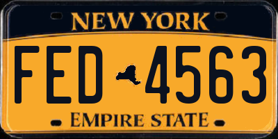 NY license plate FED4563