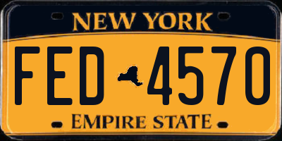 NY license plate FED4570