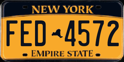 NY license plate FED4572