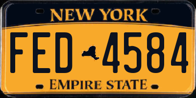 NY license plate FED4584