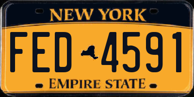 NY license plate FED4591