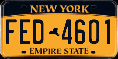 NY license plate FED4601