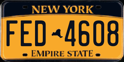 NY license plate FED4608