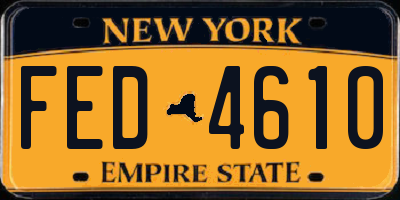 NY license plate FED4610