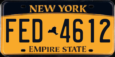 NY license plate FED4612