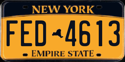 NY license plate FED4613