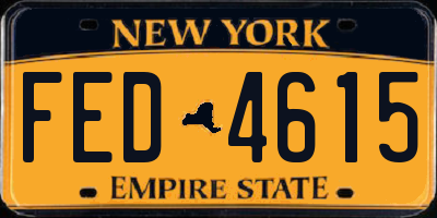 NY license plate FED4615