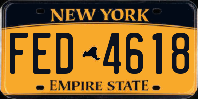 NY license plate FED4618