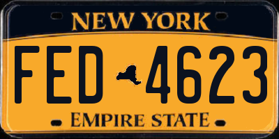NY license plate FED4623