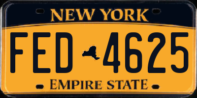 NY license plate FED4625