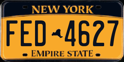 NY license plate FED4627
