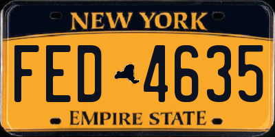 NY license plate FED4635